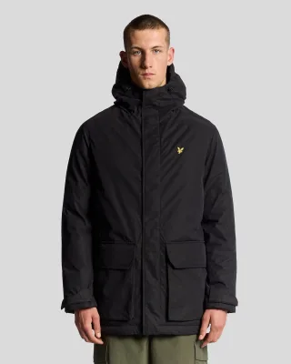 Lyle & Scott Schwerer Parka mit Kapuze – Schwarz