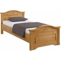 OTTO home Massivholzbett Graz, hohe Belastbarkeit, klassischer Landhausstil, FSC® zertifiziert (Breite/Belastbarkeit 180cm/220 KG, 90cm/=120KG), mit dekorativen Fräsungen, inklusive Lattenrost