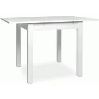 Newroom Esstisch Weiß 80 cm, ausziehbar inkl. 40cm Tischplatte Weiß Küchentisch Speisetisch