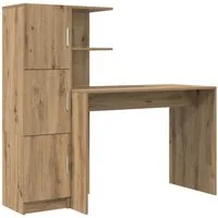 vidaXL Schreibtisch Schreibtisch Artisan-Eiche 133,5 x 50 x 124 cm 2 Stk. (2-St)
