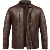 Amaci&Sons Lederjacke EUCLID Lederjacke Echtleder Herren Biker Zipper Jacke