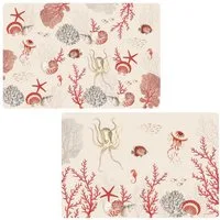 EasyLife Platzset Reef, Spülmaschinengeeignet, Weiß, Korallen, H: 1cm