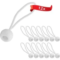 ECENCE Spanngurt 12x Spann-Gummi mit Kugel Weiss Planenspanner (12-St)