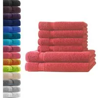 Hometex Premium Textiles Handtuch in Premium Qualität 500 g/m², Feinster Frottier-Stoff 100% Baumwolle, 2x Duschtuch + 4x Handtuch, weich, saugfähig, extra schwer & flauschig