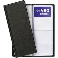 Praknu Visitenkarten Visitenkartenmappe 480 Karten, Visitenkarten Aufbewahrung,Platzsparende Kartenübersicht fürs Büro