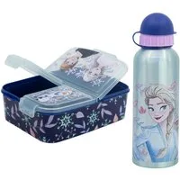 Disney Lunchbox Disney Die Eiskönigin 2 tlg Kinder Set Brotdose Alu-Trinkflasche 530, (Spar-Set, 2-tlg., Spar-Set)