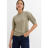 bonprix T-Shirt Oversize-Passform, dezente Puffärmel, Halbarm, aus reiner Baumwolle