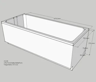 Neuesbad Wannenträger für Bette Form/Safe 170x73 SW11448
