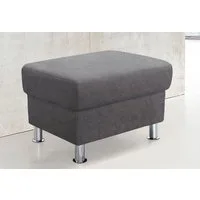 TRENDMANUFAKTUR Hocker Rondo, Polsterhocker zur Serie, Breite 67 cm, Füße chromfarben, Fußhocker wahlweise mit Federkern, in verschiedenen Bezügen bestellbar
