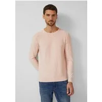 s.Oliver Longpullover Strickpullover Strickpullover mit Flammgarnstruktur und Rollkante