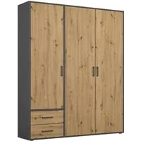 rauch Drehtürenschrank Kleiderschrank Schrank Garderobe Wäscheschrank VOYAGER (in 3 verschiedenen Ausstattungen BASIC/CLASSIC/PREMIUM) mit 2 modernen Griffvarianten, mit Außenschubladen MADE IN GERMANY