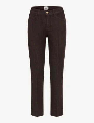 Brax Damen Five-Pocket-Hose Style MAY S DARK EBONY, denim dunkelbraun, Gr. 42K