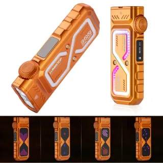 Lumintop Pixel Light 1200LM 265M Smart Flat EDC Flashlight Rotary Dial Control RGB AUX, 365nm UV, Green LEP, Flood & Spo