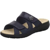 AFS-Schuhe 280840 Wechselfußbett Pantolette für Damen mit Keilabsatz, bequeme Sandalen aus Leder