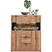 Wohnconcept Highboard Donna Highboard, 122x144x42 (BxHxT) (1 St), Beleuchtung optional bestellbar, 3 türig, 2 Schubkasten, Softclose