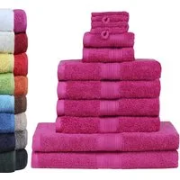 GREEN MARK Textilien Handtuch Set 10er-Set Premium Frottier Handtuch-Set, 100% Baumwolle (Set, 10-St), 4X Handtücher, 2X Duschtücher, 2X Gästetücher, 2X Waschhandschuhe