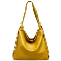 Caspar Schultertasche 2 in 1 XL Leder Damen Rucksack Tasche - PREMIUM LINE - Modell No.786, robust, elegant & unempfindlich - 100% Echtleder - Handmade in Italy