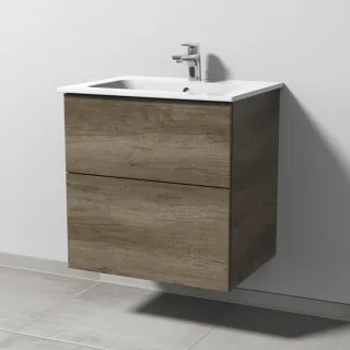 Sanipa 3way Waschtischunterbau zu Duravit ME by Starck Waschtisch mit 2 Auszügen, Eiche-Nebraska SM72437
