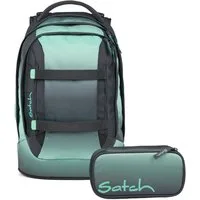 Satch Schulranzen Schulrucksack-Set PACK Gradient Mint 2-teilig (2-teilig), ergonomisch, Your-Size-System: auf Körpergröße anpassbar