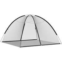 vidaXL Moskitonetz Moskito-Netzzelt Mongolisch 220 Schwarz 200x200x135 cm