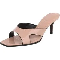 Ital-Design Damen Sandalette mit High Heel und offenem Design Pantolette (91895557) Pfennig-/Stilettoabsatz Sandalen & Sandaletten in Beige
