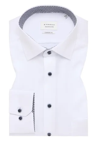 ETERNA - Original Shirt Popeline Langarm weiß - Gr. - 42