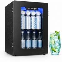 Furnicopia Getränkekühlschrank leise, 24 Dosen, verstellbares Regal, Digital-Display, Energieklasse E JC-18UEL-F, Kompressor, Doppelglas, LED, wenig Reif