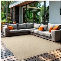 Teppium Outdoorteppich Unicolor - Einfarbig, Rechteckig, Höhe: 5 mm, Teppich Wetterfest Balkon Küchenteppich Flachgewebe Sisaloptik