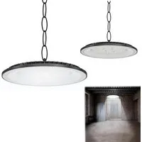 FIVMEN LED Deckenleuchte Industriebeleuchtung 200W/300W/500W UFO Hallenbeleuchtung 6000K-6500K, LED fest integriert, Kaltweiß, IP65 Hallenstrahler