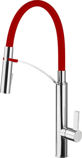 Neuesbad Pure Spültischarmatur chrom / rot DE1BGBR7201