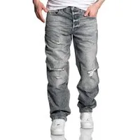 Amaci&Sons Loose-fit-Jeans YAKIMA 90s Baggy Jeans Herren Destroyed 90s Denim Jeans Hose Straight Baggy