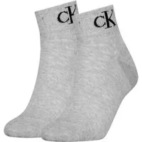 Calvin Klein Jeans Kurzsocken CKJ WOMEN QUARTER 2P MONOGRAM (2-Paar, 2 Paar) mit Logostickerei