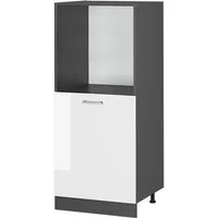 Vicco Herdumbauschrank R-Line, Weiß Hochglanz/Anthrazit, 60 cm (1-St)