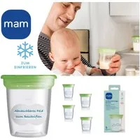 MAM Auffangbehälter für Muttermilch und Babynahrung, Kunststoff, auch zum Einfrieren geeignet