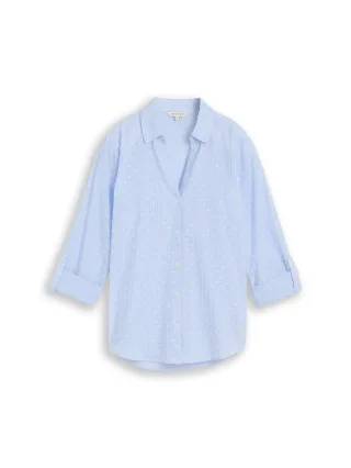Tom Tailor - Hemdbluse mit Streifen kentucky blue dobby stripe - Gr. - 36