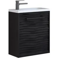 welltime Waschtisch Canada (2-St), Badmöbel Wellenstruktur, Breite 40cm Gästebad Waschtisch mit Becken