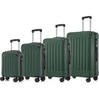 YONSLY Kofferset 4er Set, Reisekoffer Trolley mit 360° Rollen ABS-Hartschalen, 4 Rollen, (4 tlg., Sicherheitsschloss Weichem Gummigriff Handgepäck S/M/L/XL), Leichtes Gepäckset Trolley 4er Koffer Set, Reisekoffer