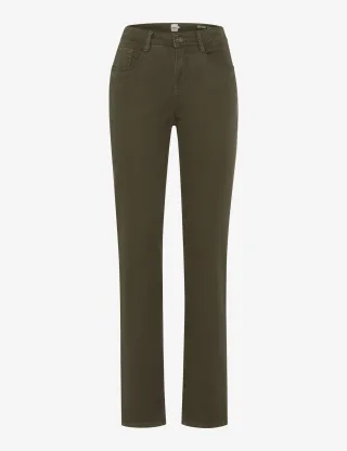 Brax Damen Five-Pocket-Hose Style CAROLA DARK KHAKI Grün Khaki, grün - khaki, Gr. 34