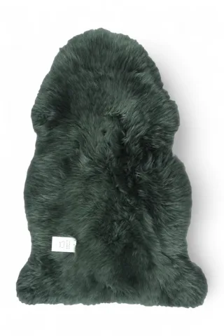 Echter Thymiangrüner Schaffell-Teppich, natürlich, seidig, weich und flauschig, echte Wolle