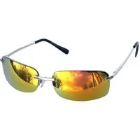 Rennec Sonnenbrille Eckig Schmal UV400 Metallbrille Rechteckig (Leichte Edelstahl Brille mit Brillenbeutel) Gläser Verspiegelt oder Getönt, Federscharniere an den Bügeln