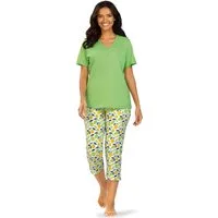 comtessa Schlafanzug Summer Whisper (Set, 2 tlg., 2-teilig) Damen Pyjama 2-teilig 7/8 Hose Baumwolle große Größen Sommer