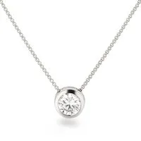 Schöner-SD Kette mit Anhänger Solitär Anhängerkette 925 Silber Silberkette mit 6mm Kristall, mit Zirkonia (synth)