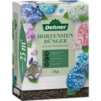 Dehner Gartendünger Hortensiendünger, hochwertiger NPK-Dünger für Laubgehölze, 25 m², organisch mit Spurennährstoffen