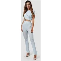 Rayshyne Freizeitanzug RS22 (2-tlg., Femininer Lounge Zweiteiler Hose & Wickeltop)