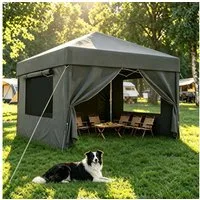 HOMALL Faltpavillon 3x3/3x6 m Gartenpavillon Höhenverstellbarer Pop Up Pavillon, mit 4 Seitenteilen, (Windfester Pavillon mit Seitenteilen und Tragetasche, für Garten Camping), Höhenverstellbar Gartenzelt mit mückennetz, UV-Schutz 50+