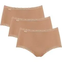 sloggi Midislip 24/7 Cotton Lace (3er Pack) mit zarter Spitze, Baumwollmischung. blickdicht, hüftiger Schnitt