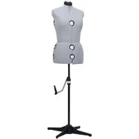 vidaXL Schneiderpuppe Schneiderpuppe Verstellbar Weiblich Grau M Größe 40-46