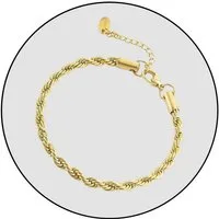 GOLDKLEIN Edelstahlarmband Edelstahl Gold Twist Schmuck Armkette, Damen, inkl. Geschenkbox