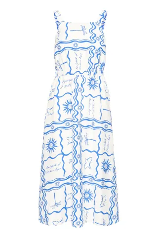 ICHI - Ärmelloses Midikleid - IHFIRISA blau - Gr. - 38