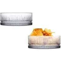 Pasabahce Schale Pasabahce Elysia Glasschale - 510 ml, Ø 13 cm, Glas, (2er-Set, 2-tlg), 2er-Set, 510ml, Rillendekor, stapelbar, spülmaschinengeeignet